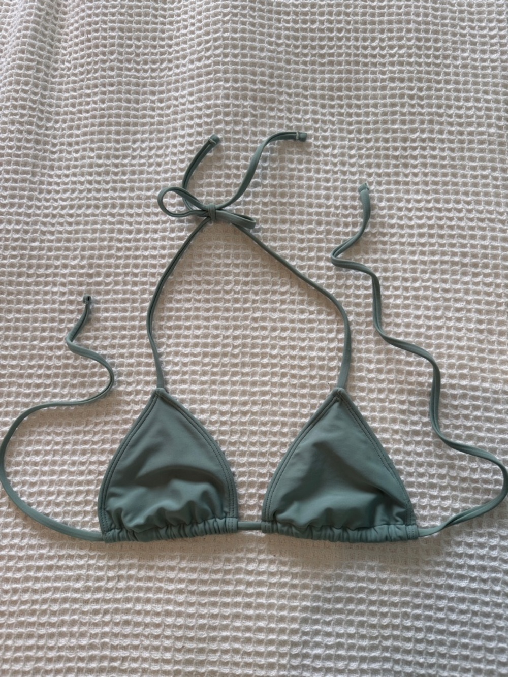 Adjustable Triangle Bikini Top in Sage Teal Green - Women Swim